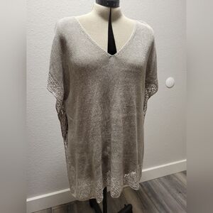 Gray Eileen Fisher PM Short Sleeved Poncho